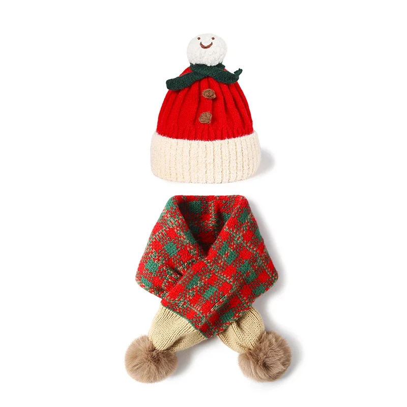 Children's Winter Red Hat And Scarf Set Cartoon Snowman Design Warm Knitted Scarf Cap for Boys And Girls Xmas New Year's Gift
Children's Winter Red Hat And Scarf Set Cartoon Snowman Design Warm Knitted Scarf Cap for Boys And Girls Xmas New Year's Gift