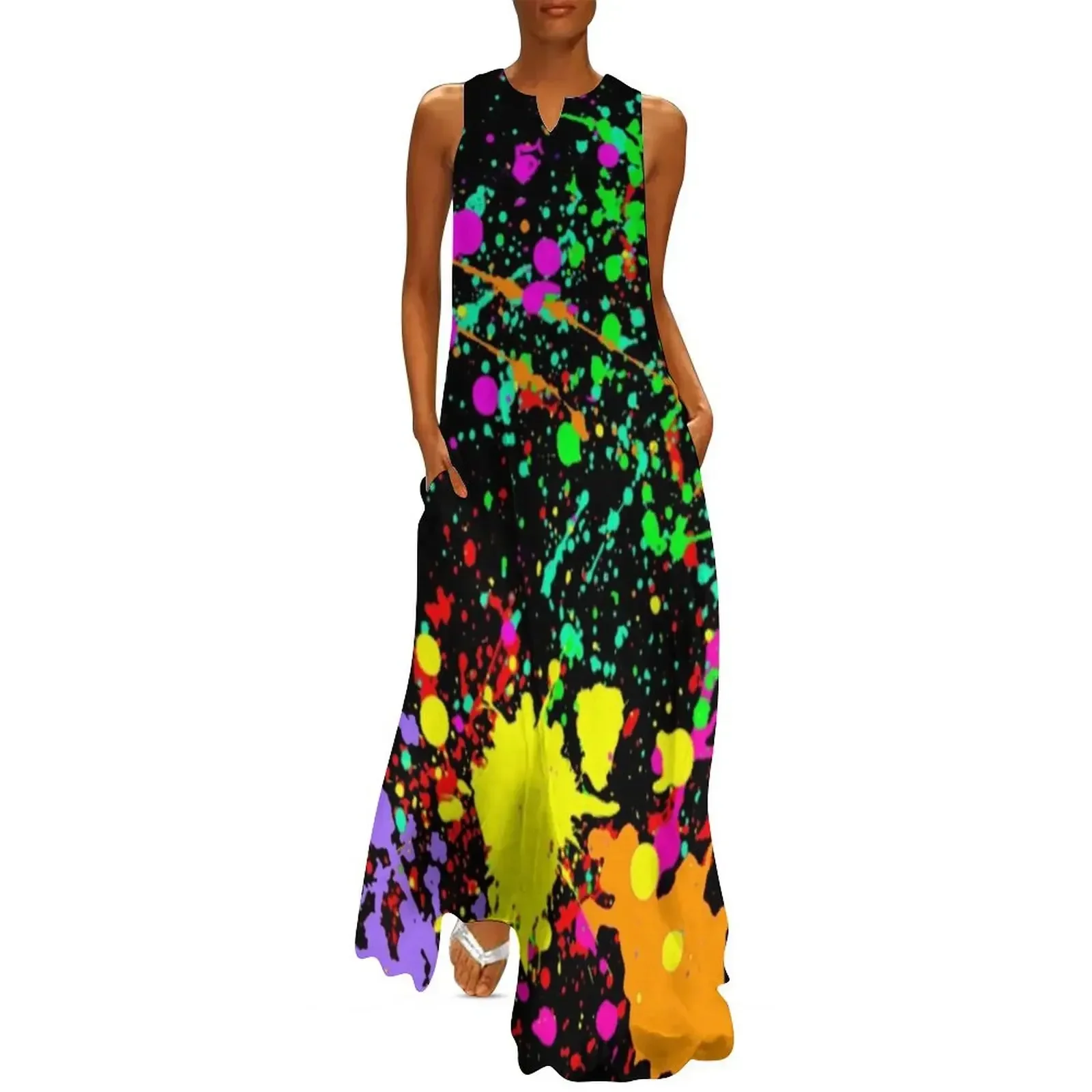 Neon Splatter Paint Long Dress Evening gown summer dresses ladies 2025 luxury woman party dress prom dresses Dress 
Neon Splatter Paint Long Dress Evening gown summer dresses ladies 2025 luxury woman party dress prom dresses Dress
