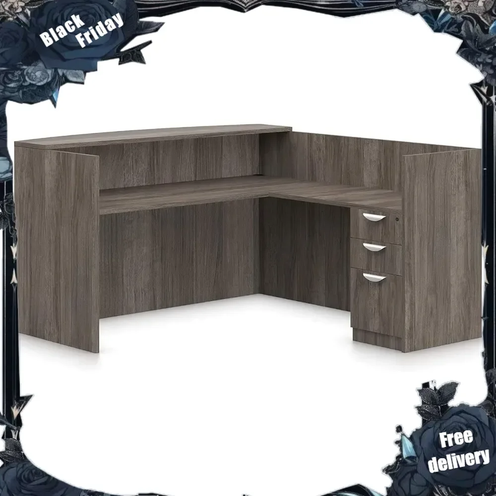Offices To Go L Shaped Reception Desk W/Drawers W/Transaction Top 71" W 30" D 42" H Reception Return 42" W 24" D 42" H
Offices To Go L Shaped Reception Desk W/Drawers W/Transaction Top 71" W 30" D 42" H Reception Return 42" W 24" D 42" H