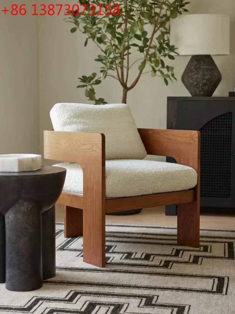 Nordic light luxury solid wood hotel model room creative leisure designer single fabric sofa
Nordic light luxury solid wood hotel model room creative leisure designer single fabric sofa