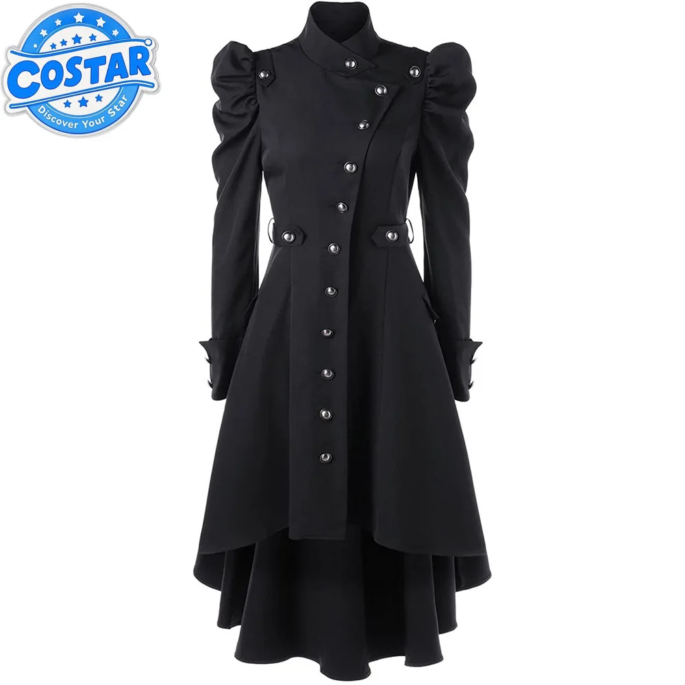 Medieval British Style Long Women's Coat Stand-up Collar Slim Jacket Cosplay Costumes Halloween Outfit Props Dress Up Customized
Medieval British Style Long Women's Coat Stand-up Collar Slim Jacket Cosplay Costumes Halloween Outfit Props Dress Up Customized