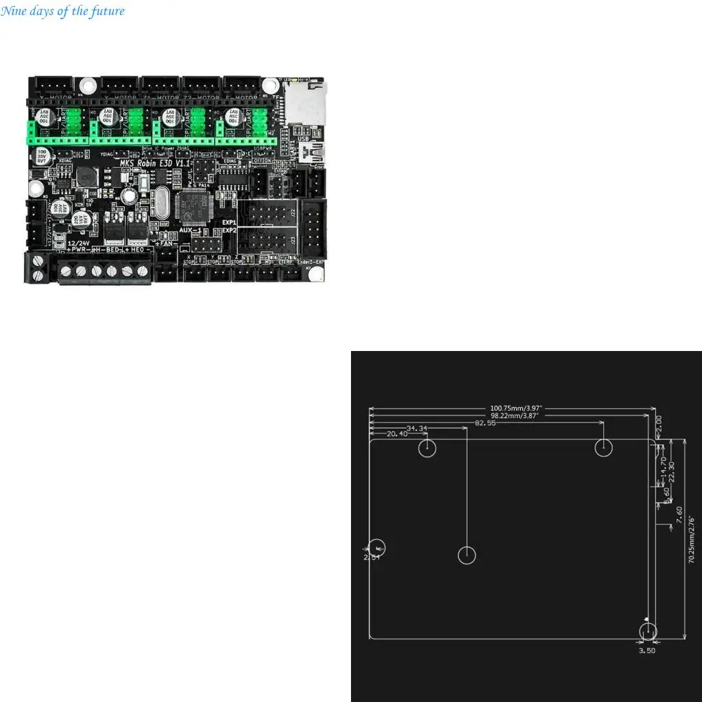 MKS Robin 3D Printer 32 Bit Controller Support TS35 Screen Control Board E65A