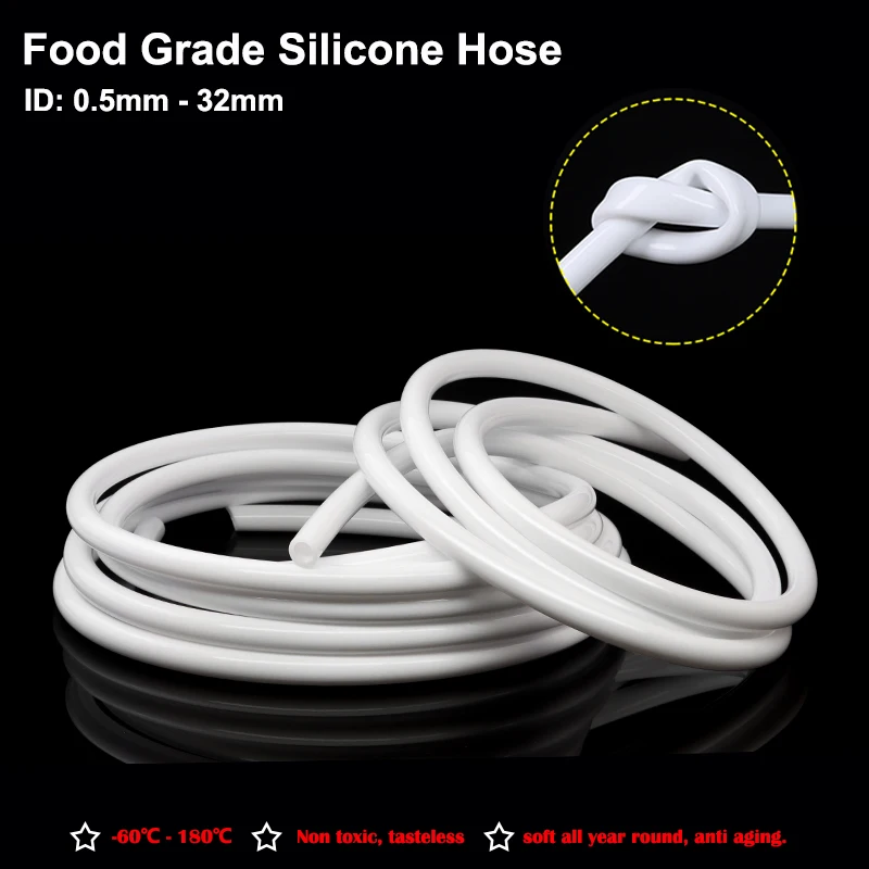1~10m White Silicone Tube ID 0.5 ~ 32mm Food Grade Tasteless High Temperature Resistant Flexible Drink Water Pipe Garden Hose
1~10m White Silicone Tube ID 0.5 ~ 32mm Food Grade Tasteless High Temperature Resistant Flexible Drink Water Pipe Garden Hose