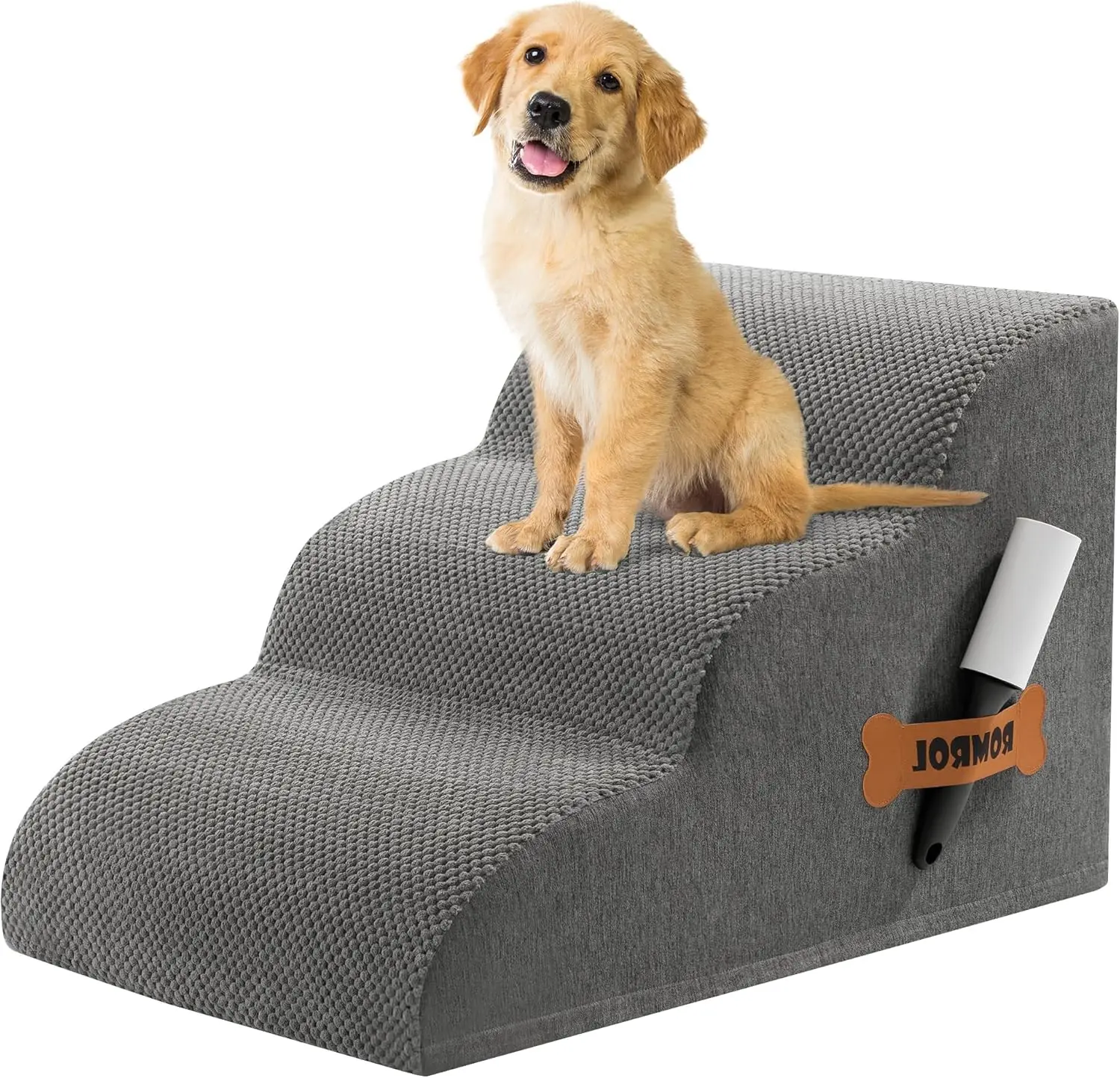 Dog Stairs Ramp for Small Dogs, 33D Pet Steps with Non-Slip Waterproof Cover, 3-Steps
Dog Stairs Ramp for Small Dogs, 33D Pet Steps with Non-Slip Waterproof Cover, 3-Steps