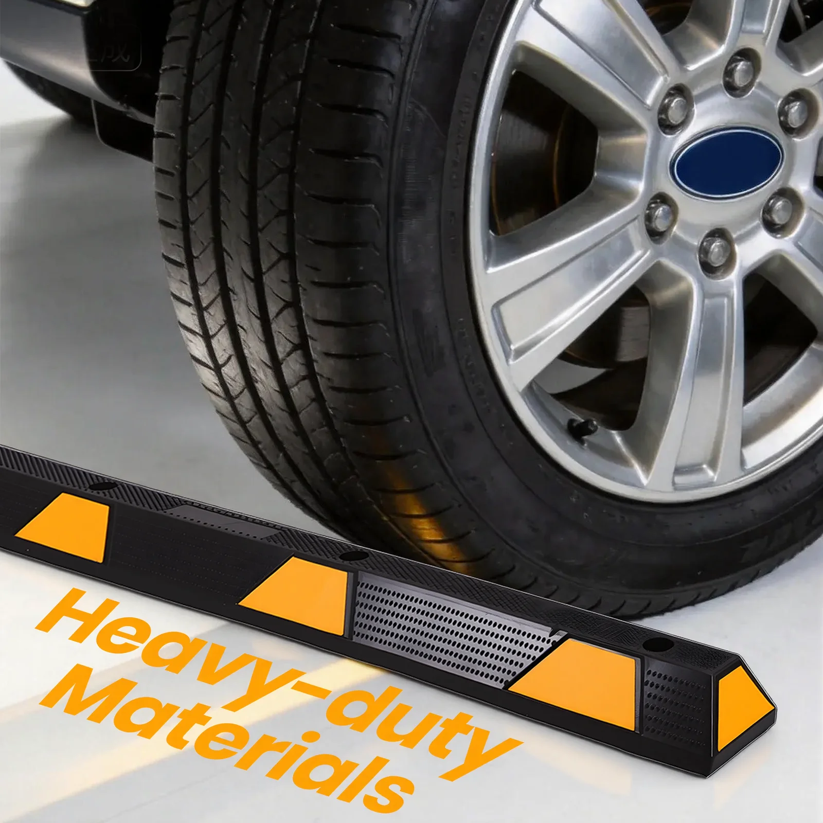 72in Garage Floor Stopper W/ Yellow Reflective Stripes High-Visibility Tire Blocks with Bolt Installation for Home Wall Driveway
72in Garage Floor Stopper W/ Yellow Reflective Stripes High-Visibility Tire Blocks with Bolt Installation for Home Wall Driveway