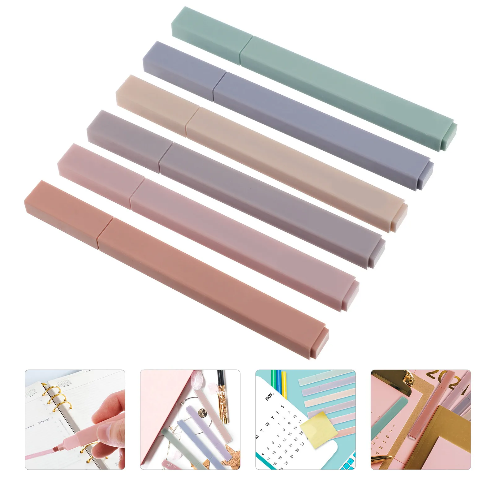 Набор из 6 флуоресцентных маркеров с наклонным наконечником и мягким стержнем: плавное письмо, без протеканий. Идеально подходят для заметок, отчетов, записи встреч.
Набор из 6 флуоресцентных маркеров с наклонным наконечником и мягким стержнем: плавное письмо, без протеканий. Идеально подходят для заметок, отчетов, записи встреч.