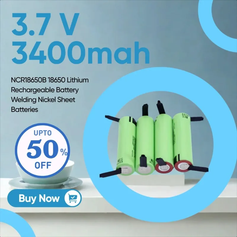 3.7 V 3400mah NCR18650B 18650 Lithium Rechargeable Battery Welding Nickel Sheet Batteries
3.7 V 3400mah NCR18650B 18650 Lithium Rechargeable Battery Welding Nickel Sheet Batteries
