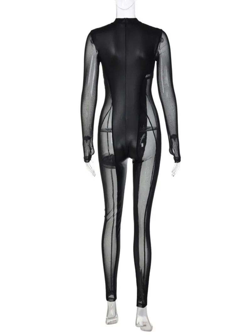 Cosplay Party Women's Nightclub Style Spliced Mesh Transparent Long Sleeved Sexy Tight Black Bodysuits Comfortable Smooth G4ZT
Cosplay Party Women's Nightclub Style Spliced Mesh Transparent Long Sleeved Sexy Tight Black Bodysuits Comfortable Smooth G4ZT
