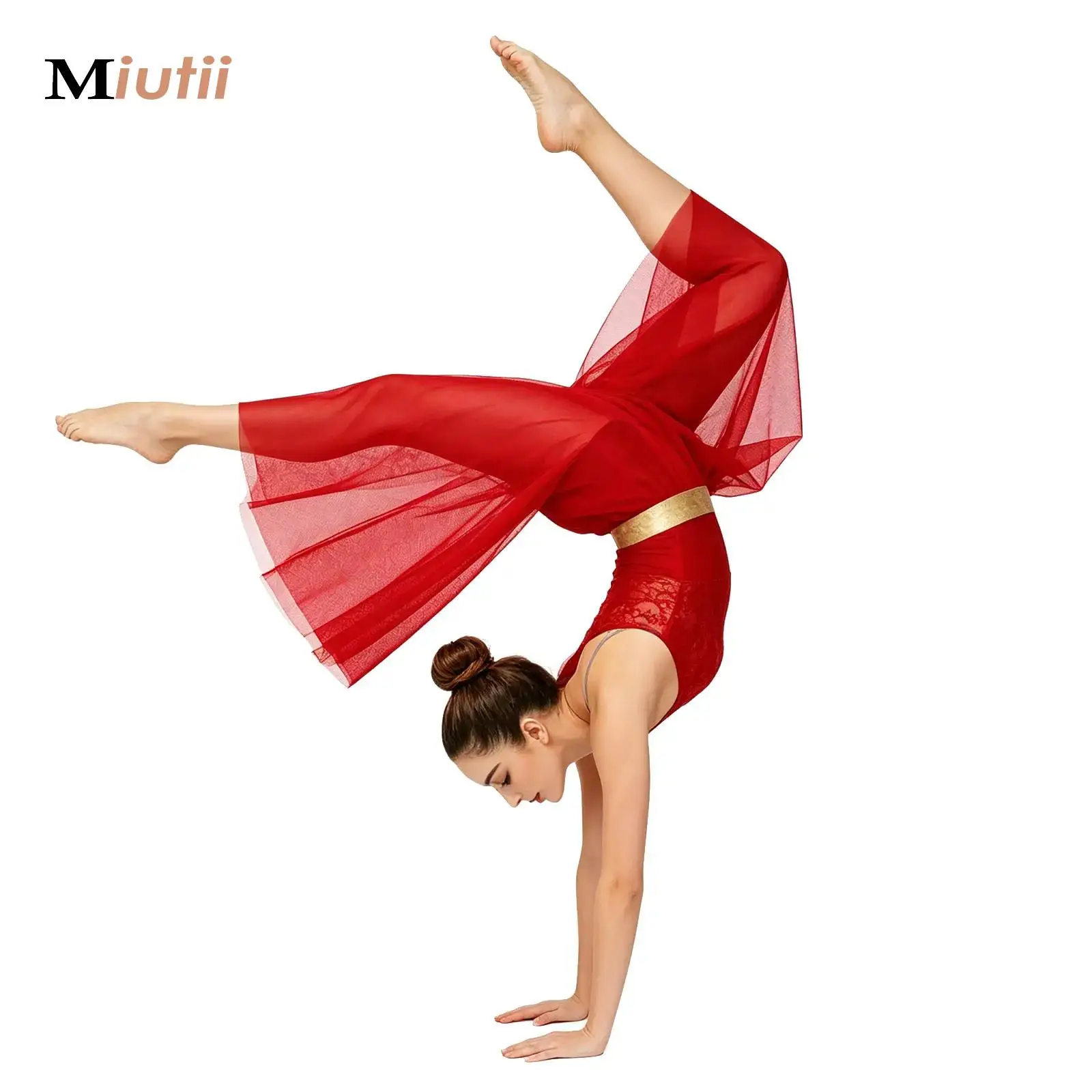 Womens Chiffon Ballet Dress Mock Neck Long Sleeve Asymmetrical Hem Sparkly Dance Dresses Choir Worship Lyrical Competition Wear
Womens Chiffon Ballet Dress Mock Neck Long Sleeve Asymmetrical Hem Sparkly Dance Dresses Choir Worship Lyrical Competition Wear