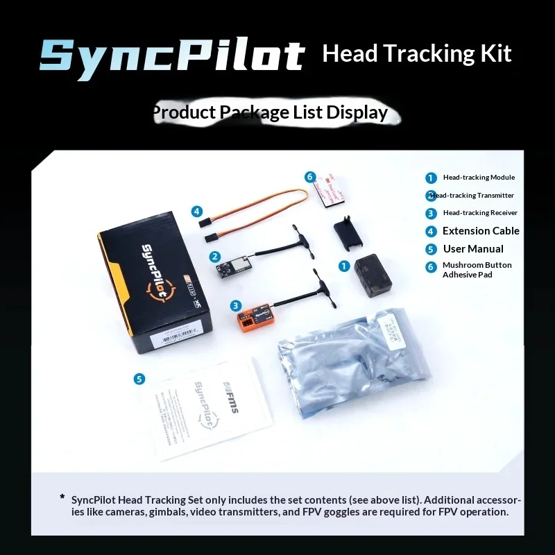 В наличии: Комплект FMS Syncpilot FPV Head Tracker для моделей радиоуправляемых самолетов, лодок и автомобилей, совместимый с DJI
В наличии: Комплект FMS Syncpilot FPV Head Tracker для моделей радиоуправляемых самолетов, лодок и автомобилей, совместимый с DJI