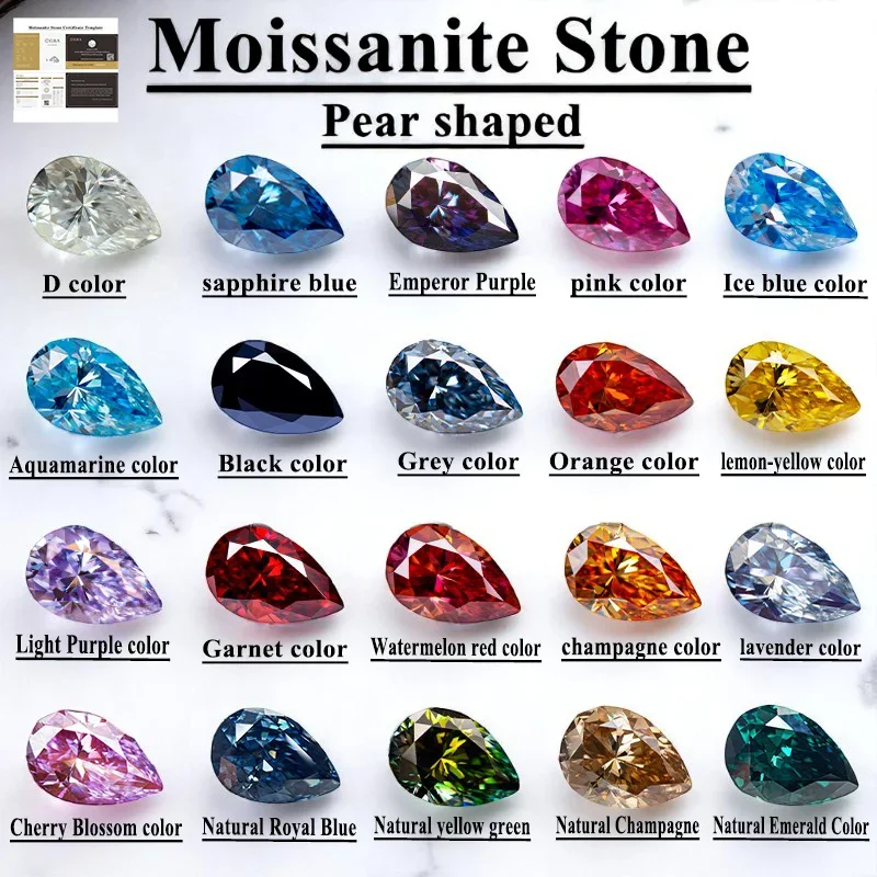 NEW Moissanite Stone Pear Cut VVS1 Grey Color Charms Beads With GRA Certificate For Advanced Jewelry Making Materials
NEW Moissanite Stone Pear Cut VVS1 Grey Color Charms Beads With GRA Certificate For Advanced Jewelry Making Materials