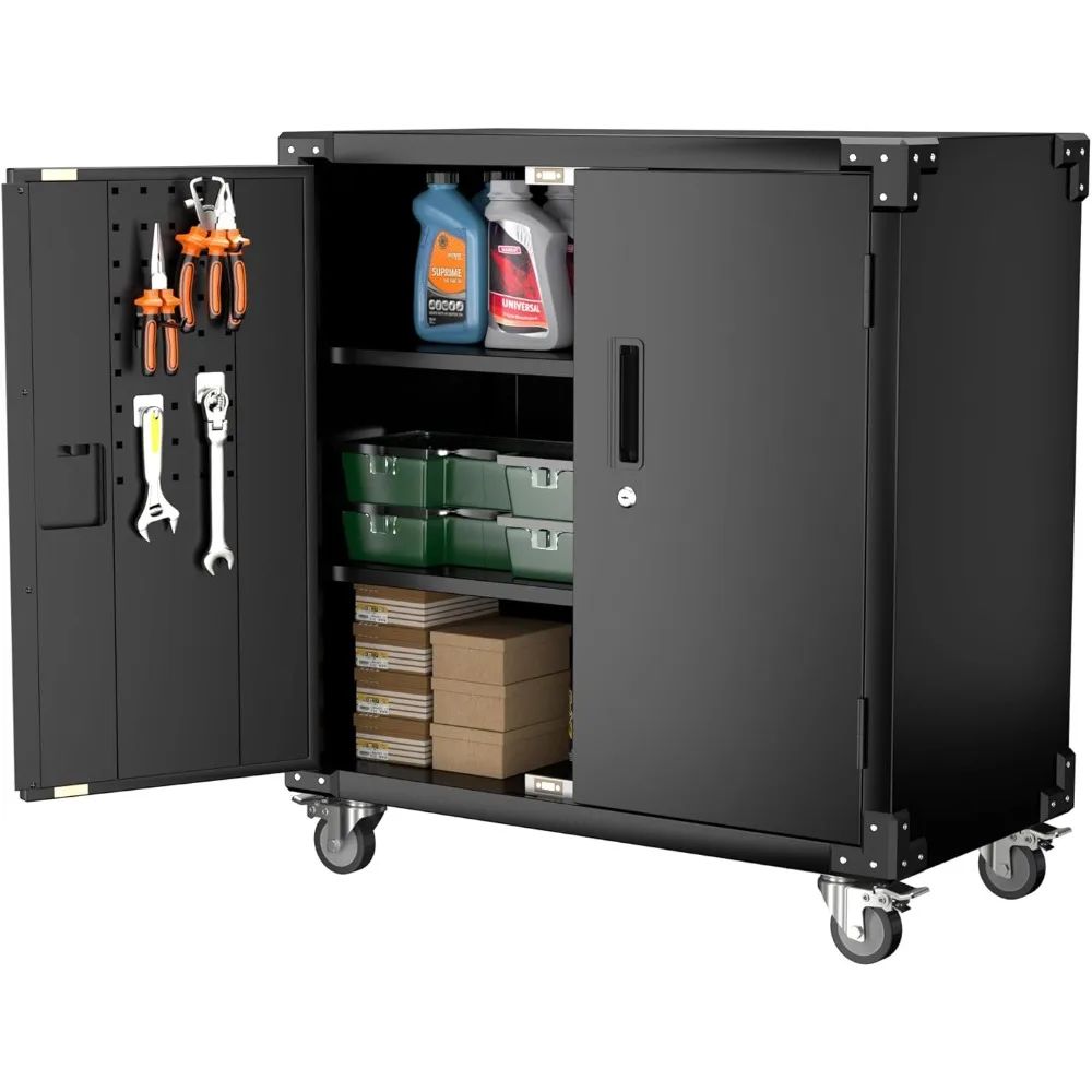 Luck2 Door Tool Cabinet on Wheels, Locking Steel Storage Cabinet with 2 Adjustable Shelves for Garage, School, Warehouse - Black
Luck2 Door Tool Cabinet on Wheels, Locking Steel Storage Cabinet with 2 Adjustable Shelves for Garage, School, Warehouse - Black