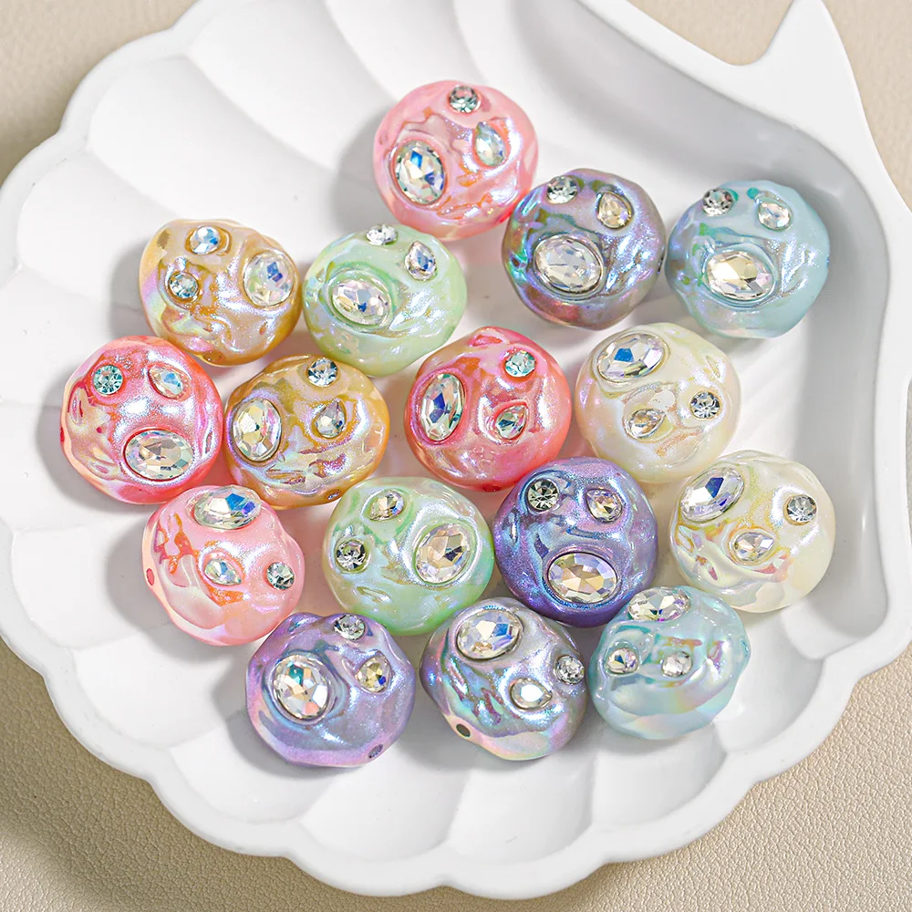 DIY Jewelry Findings Glitter Bling Rhinestones Paved Geometry Irregular Acrylic Beads Fit Girls Ornament Accessories 17mm 20pcs
DIY Jewelry Findings Glitter Bling Rhinestones Paved Geometry Irregular Acrylic Beads Fit Girls Ornament Accessories 17mm 20pcs