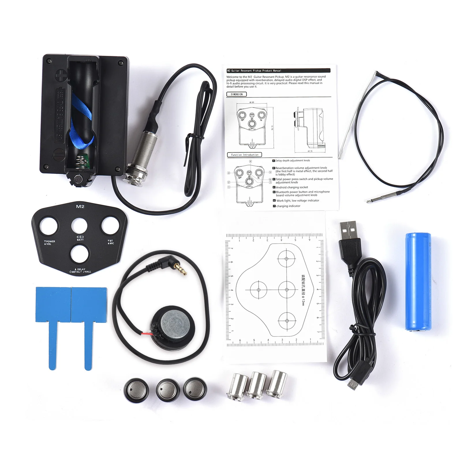 Guitar Resonant Pickup Resonance Sound Pickup for Guitar with 2000mAh Battery Guitar Pickup Kit for Classical and Folk Guitar
Guitar Resonant Pickup Resonance Sound Pickup for Guitar with 2000mAh Battery Guitar Pickup Kit for Classical and Folk Guitar