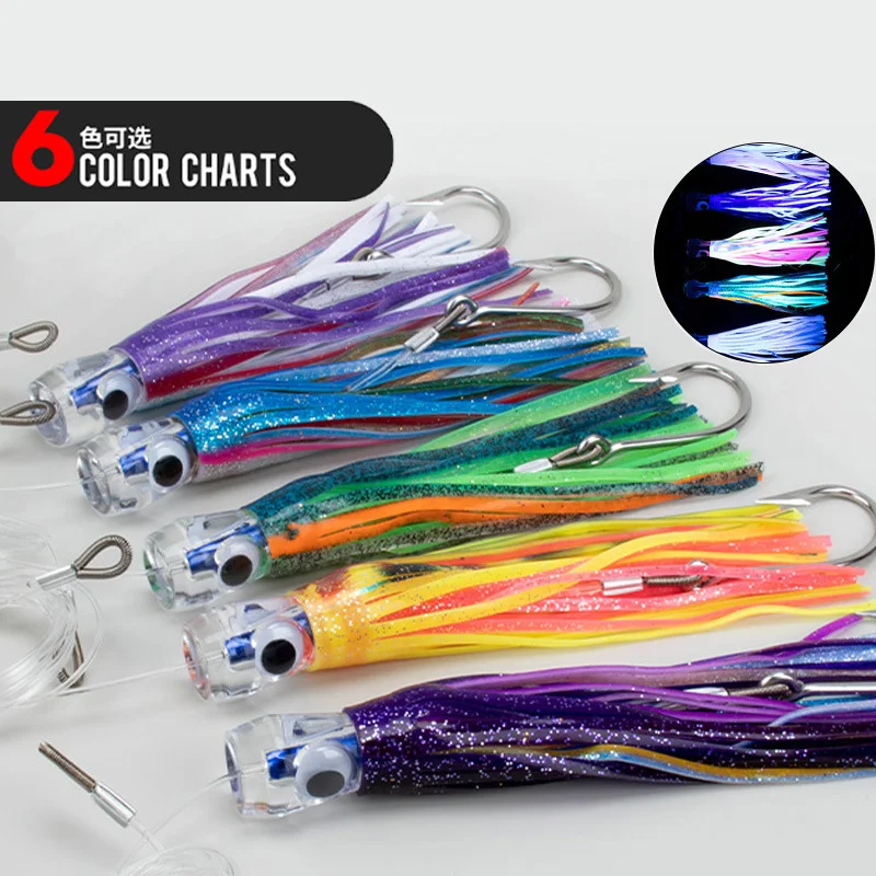 50g 6.5 Inch 16.5cm Trolling Lure Ocean Boat Fishing Acrylic Head Bionic Octopus Lure Tuna Mackerel
50g 6.5 Inch 16.5cm Trolling Lure Ocean Boat Fishing Acrylic Head Bionic Octopus Lure Tuna Mackerel