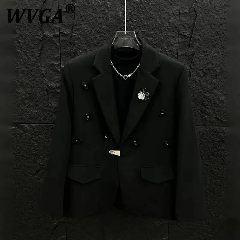 WVGA Spring Autumn New Men Brooch Decorated Long Sleeve Blazer Niche Stylish Korean Style Casual Padded Shoulder Coats Ins W9280
WVGA Spring Autumn New Men Brooch Decorated Long Sleeve Blazer Niche Stylish Korean Style Casual Padded Shoulder Coats Ins W9280