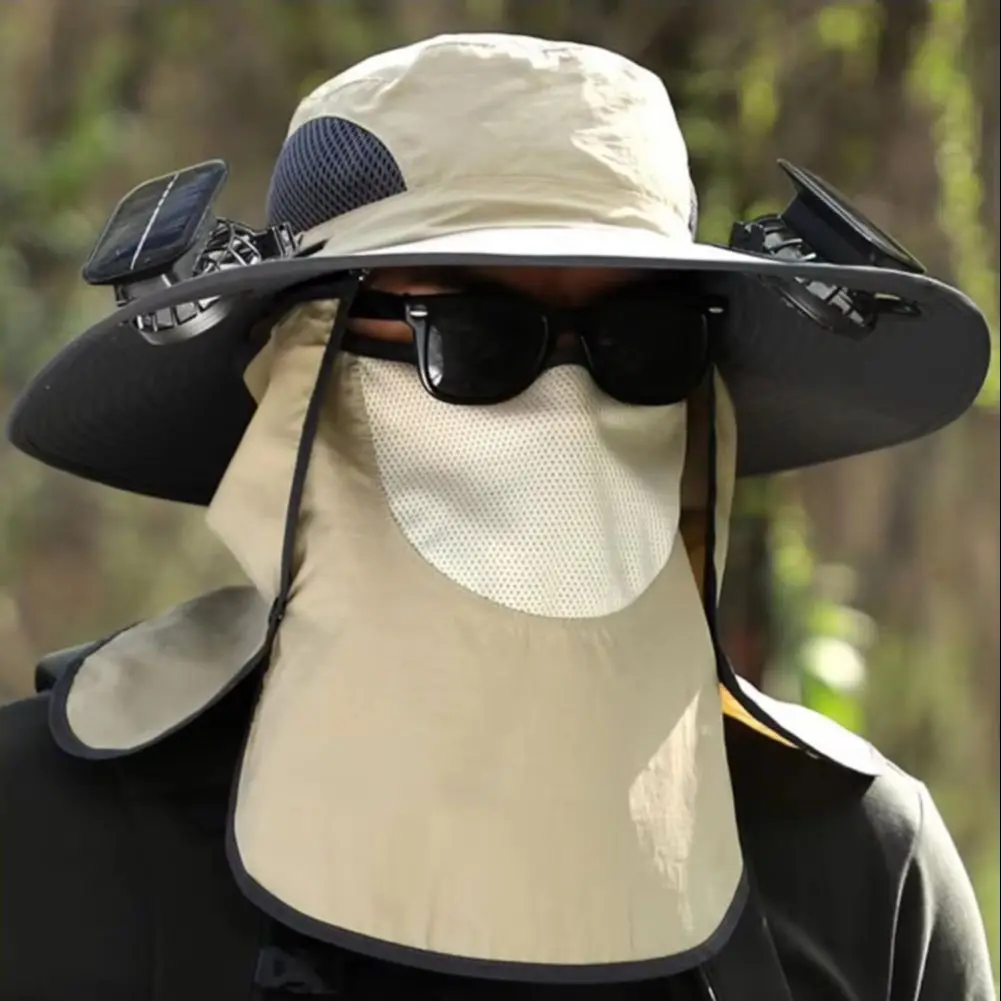 Solar Fan Hat with Neck Flap Face Guard Wide Brim UV Protection Cooling Fan Fishing Hat Rechargeable Foldable Men Outdoor Fisher
Solar Fan Hat with Neck Flap Face Guard Wide Brim UV Protection Cooling Fan Fishing Hat Rechargeable Foldable Men Outdoor Fisher