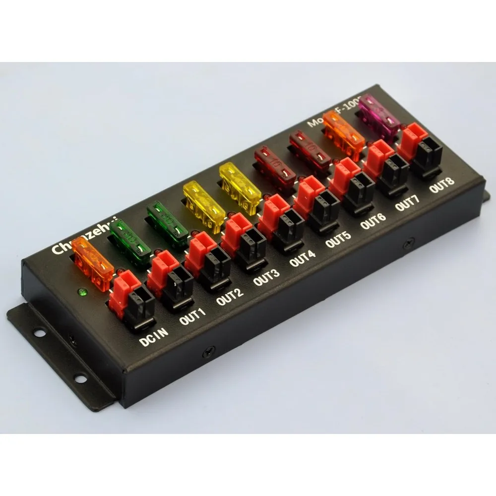 F-1005 9 Port 40A Connector Power Splitter Distributor Source Strip, 1 Input and 8 Output.
F-1005 9 Port 40A Connector Power Splitter Distributor Source Strip, 1 Input and 8 Output.