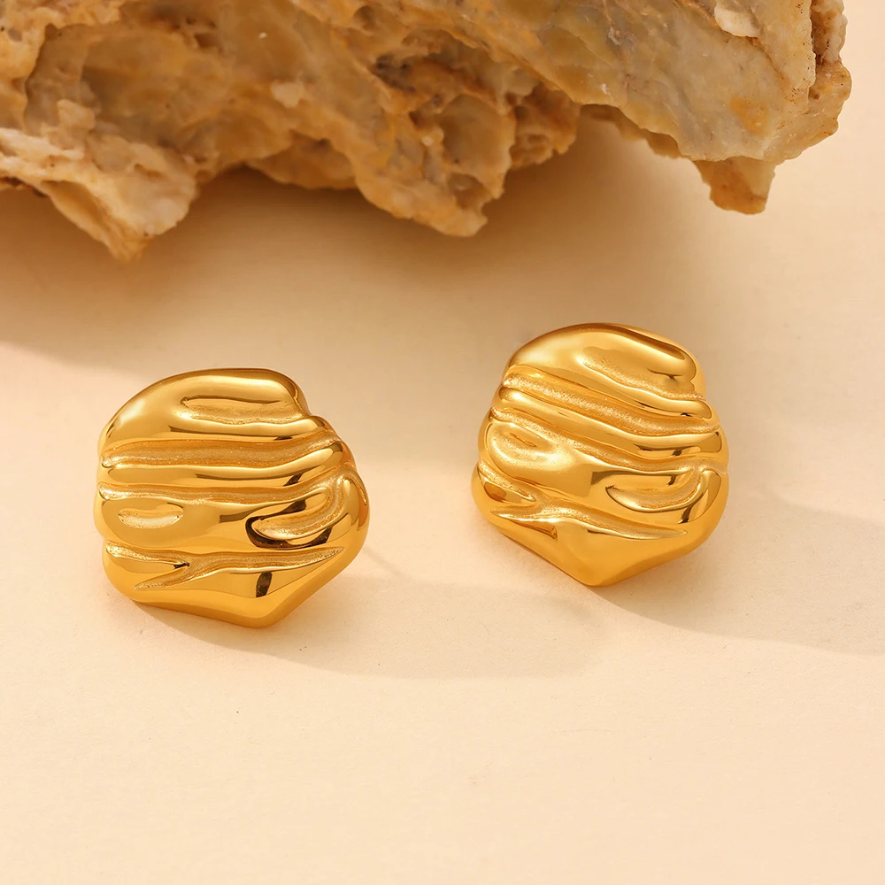 Nivora Stainless Steel Polish Geometric Stud Earrings For Women Irregular Metal Texture Prevent Allergy Wedding Earrings Jewelry
Nivora Stainless Steel Polish Geometric Stud Earrings For Women Irregular Metal Texture Prevent Allergy Wedding Earrings Jewelry