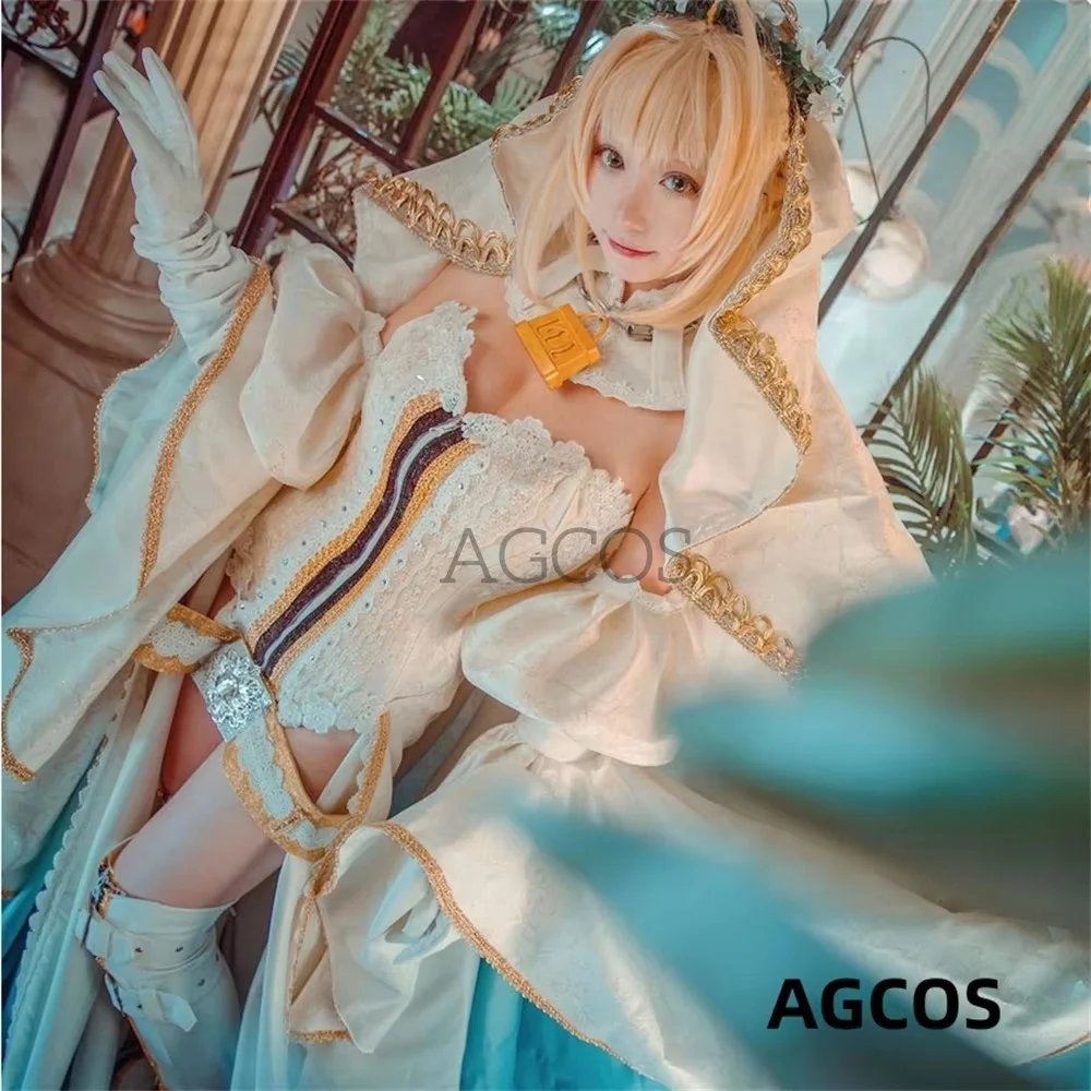 AGCOS Customsized Fate/EXTRA FGO Nero Cosplay Costume Christmas Uniforms Flower Marriage Sets Wig Roleplay Costumes Clothes
AGCOS Customsized Fate/EXTRA FGO Nero Cosplay Costume Christmas Uniforms Flower Marriage Sets Wig Roleplay Costumes Clothes
