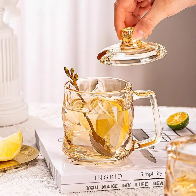 Trendy Glass Cup with Lid And Spoon for Coffee And Drinks Transparent Design for Women Students Home Use Breakfast Milk Cup
Trendy Glass Cup with Lid And Spoon for Coffee And Drinks Transparent Design for Women Students Home Use Breakfast Milk Cup