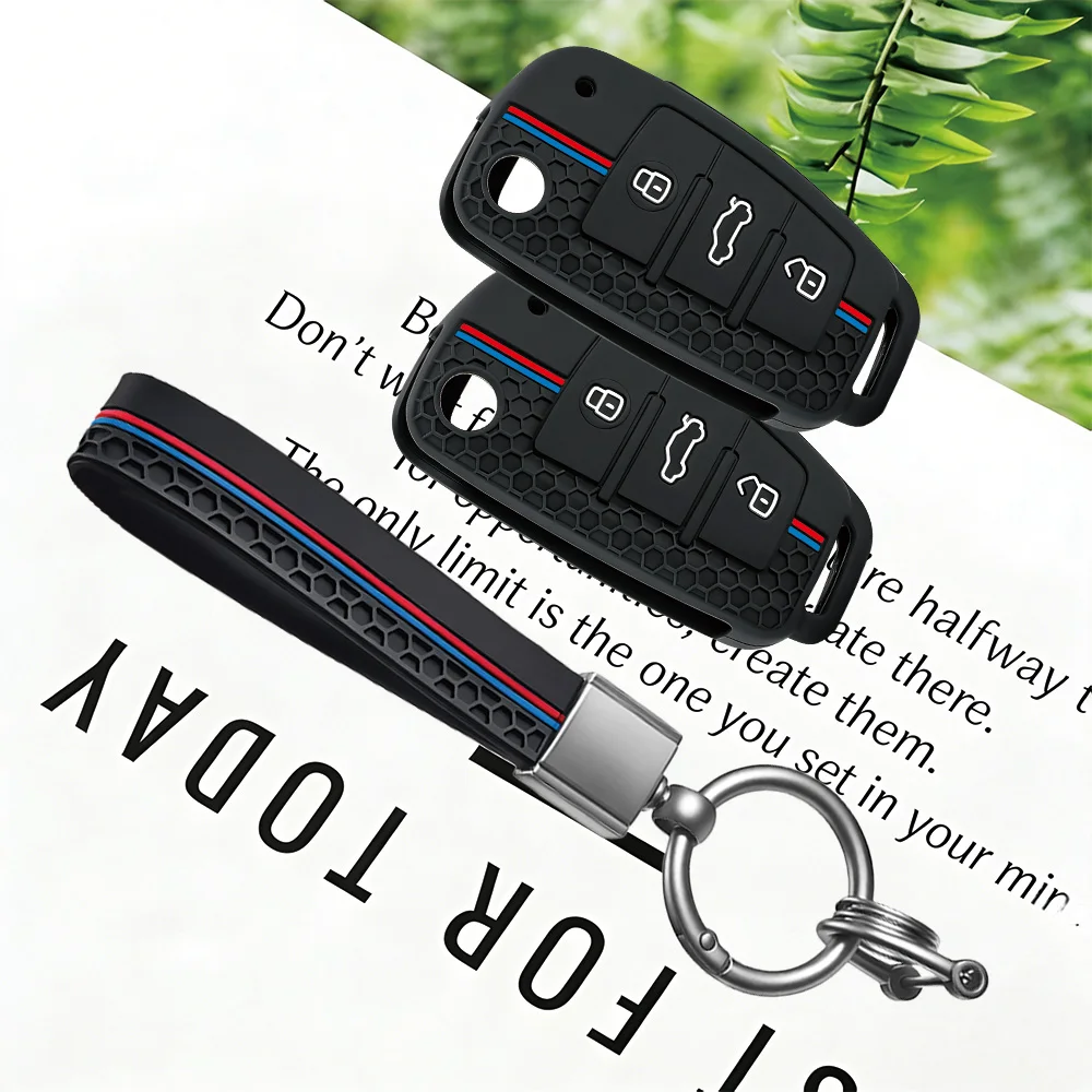 Keychain Silicone Car Key Caps Case Cover Fob For Audi A4 B7 A6 C5 C6 A1 A3 8P TT Q3 Q2 Q7 TTS R8 S3 S6 RS3 RS6 auto Accessories
Keychain Silicone Car Key Caps Case Cover Fob For Audi A4 B7 A6 C5 C6 A1 A3 8P TT Q3 Q2 Q7 TTS R8 S3 S6 RS3 RS6 auto Accessories