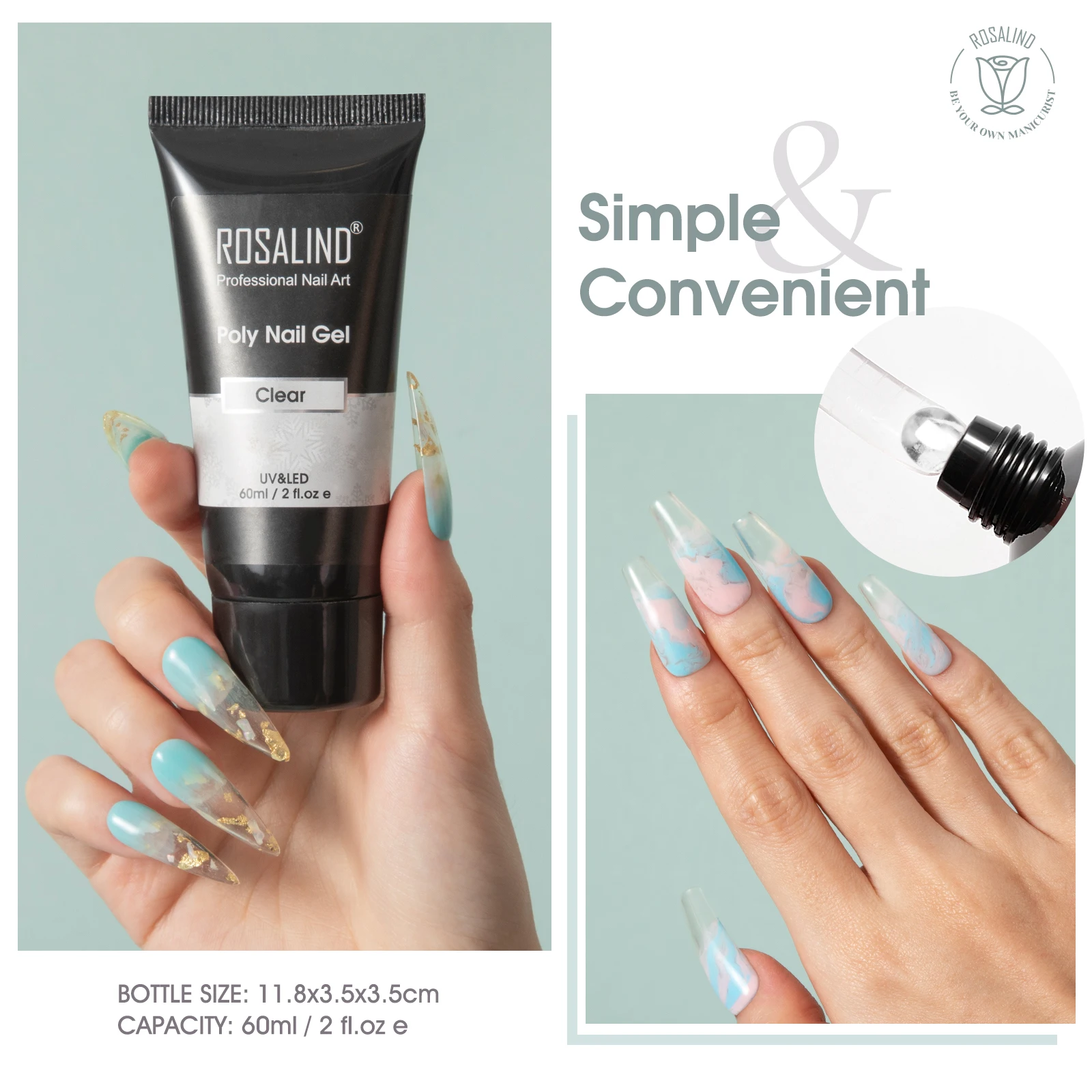 ROSALIND Poly Extension UV Nail Gel 60ml For Nail Art Quick Building Arcylic Nail Glue Semi Permanent Varnish Clear Top Coat
ROSALIND Poly Extension UV Nail Gel 60ml For Nail Art Quick Building Arcylic Nail Glue Semi Permanent Varnish Clear Top Coat