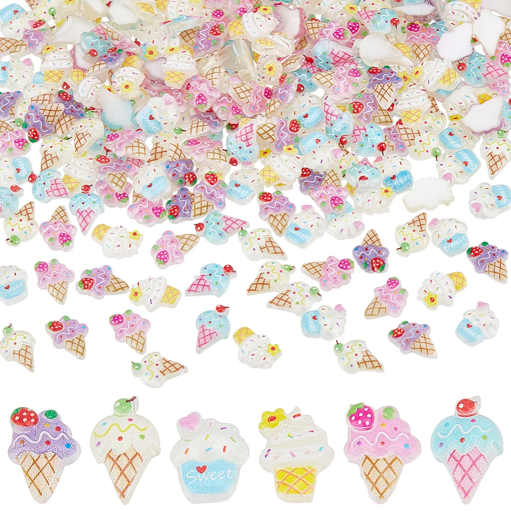 240Pcs 6 Styles Printed Opaque Resin Cabochons Ice Cream Mixed Color 10~13x8~9x3~4mm 40pcs/style
240Pcs 6 Styles Printed Opaque Resin Cabochons Ice Cream Mixed Color 10~13x8~9x3~4mm 40pcs/style
