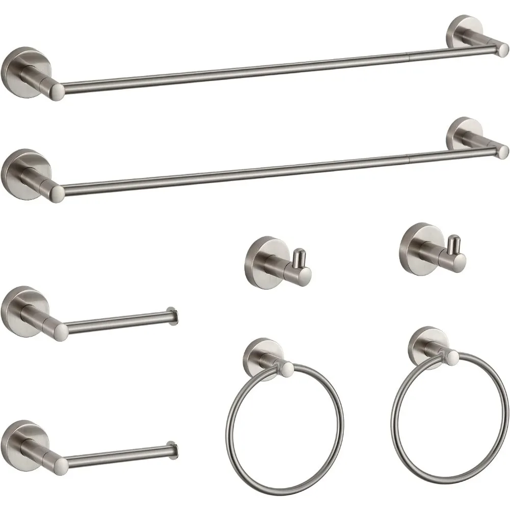 8-Piece Bathroom Hardware Set in Brushed Nickel, Adjustable Towel Bar, Rust-Resistant
8-Piece Bathroom Hardware Set in Brushed Nickel, Adjustable Towel Bar, Rust-Resistant