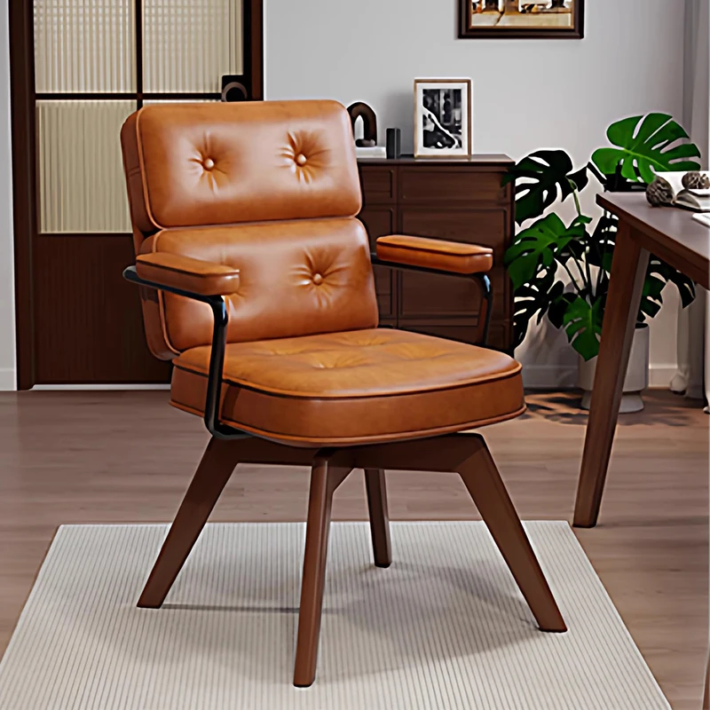 Luxury Leather Office Chair Vanity Bedroom Makeup Comfortable Lightweigh Office Chair Wooden Barber Taburete Salon Furniture
Luxury Leather Office Chair Vanity Bedroom Makeup Comfortable Lightweigh Office Chair Wooden Barber Taburete Salon Furniture