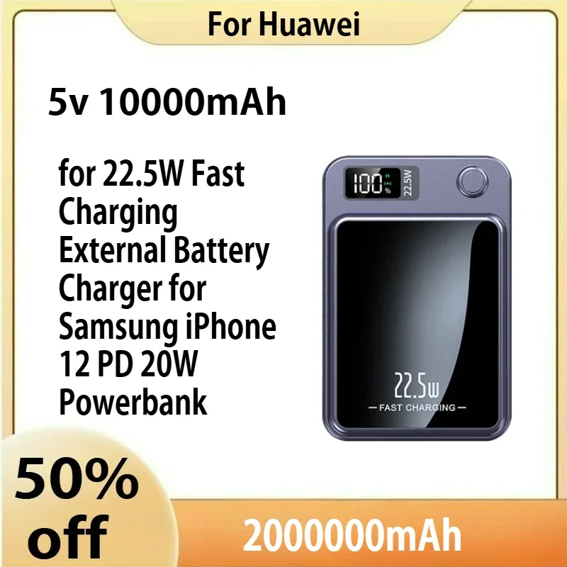Magnetic Wireless Power Bank 50000mAh 22.5W Fast Charging External Battery Charger for Huawei Samsung iPhone 12 PD 20W Powerbank
Magnetic Wireless Power Bank 50000mAh 22.5W Fast Charging External Battery Charger for Huawei Samsung iPhone 12 PD 20W Powerbank
