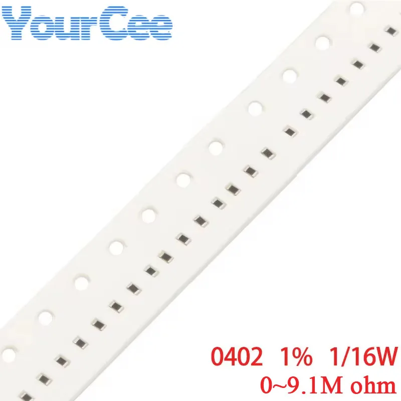 100pcs 0402 SMD Resistor 1% 1/16W 0 2 3 4.3 15 36 56 62 91 105 332 499 750 910 1K3 2K1 5K9 6K81 10K5 14K 36K 59K 102K 3M 9M1 ohm
100pcs 0402 SMD Resistor 1% 1/16W 0 2 3 4.3 15 36 56 62 91 105 332 499 750 910 1K3 2K1 5K9 6K81 10K5 14K 36K 59K 102K 3M 9M1 ohm