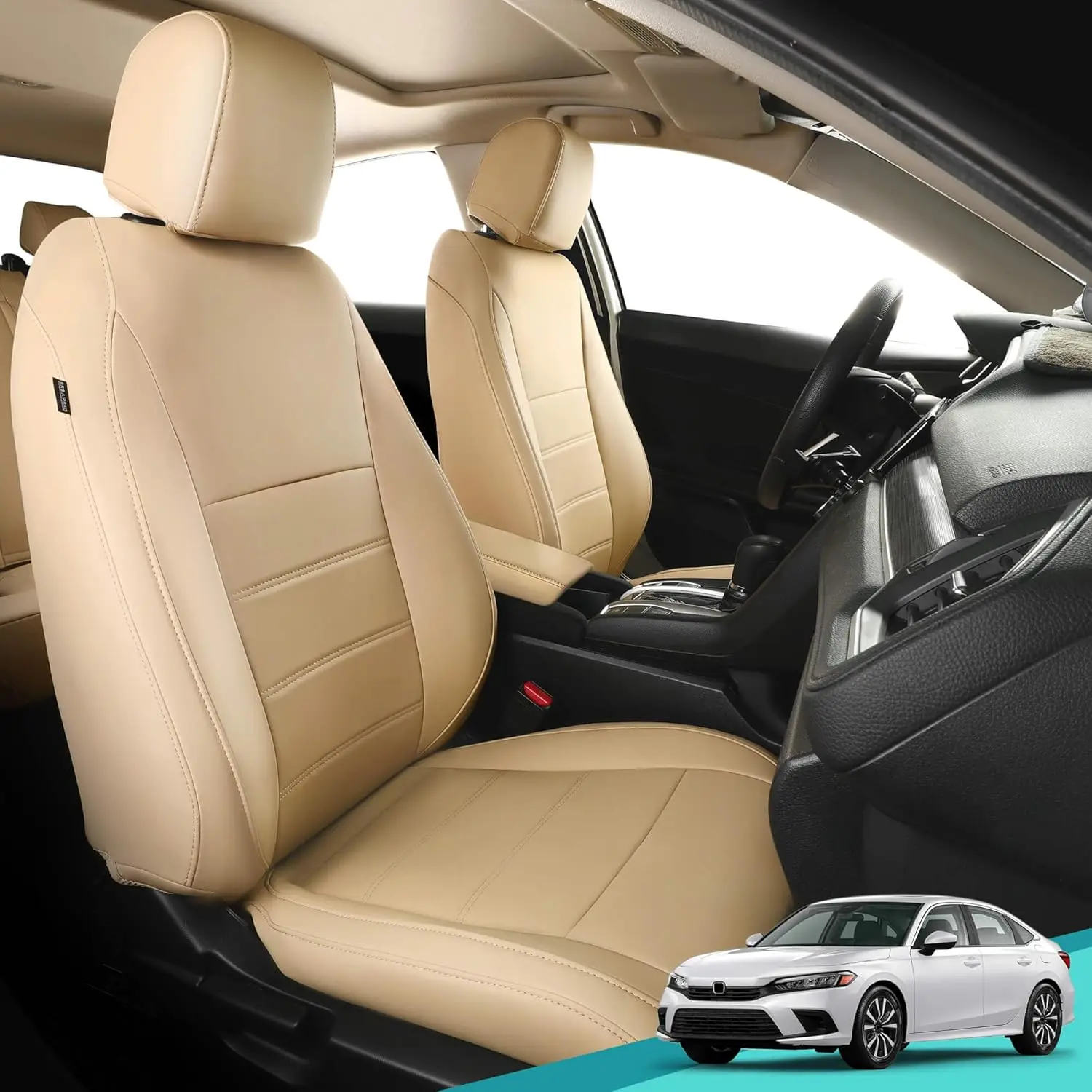 Seat Covers for Honda Civic Sedan 4DR Sedan EX 2022 2023 2024, Beige Leather Car Seats Cover Full Set for car
Seat Covers for Honda Civic Sedan 4DR Sedan EX 2022 2023 2024, Beige Leather Car Seats Cover Full Set for car