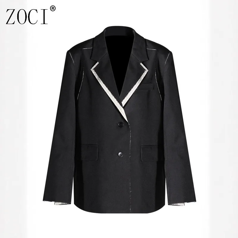 ZOCI винтажные женские сращенные пиджаки грубый женский пиджак с кромкой, пальто с зубчатым воротником и длинными рукавами, модные новые топы 2023 года
ZOCI винтажные женские сращенные пиджаки грубый женский пиджак с кромкой, пальто с зубчатым воротником и длинными рукавами, модные новые топы 2023 года