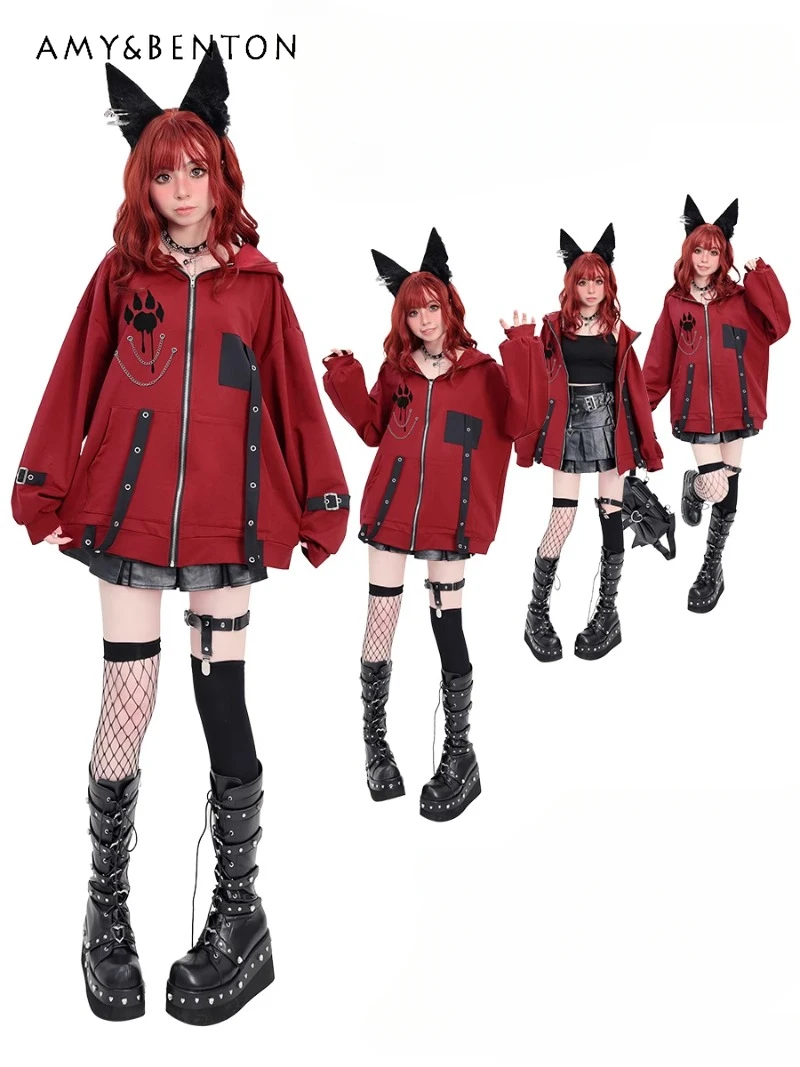 Original Japanese Spring and Summer Loose Sweet Cool Y2K Sweater Hooded New Asian Culture Punk Jacket Cardigan For Women
Original Japanese Spring and Summer Loose Sweet Cool Y2K Sweater Hooded New Asian Culture Punk Jacket Cardigan For Women