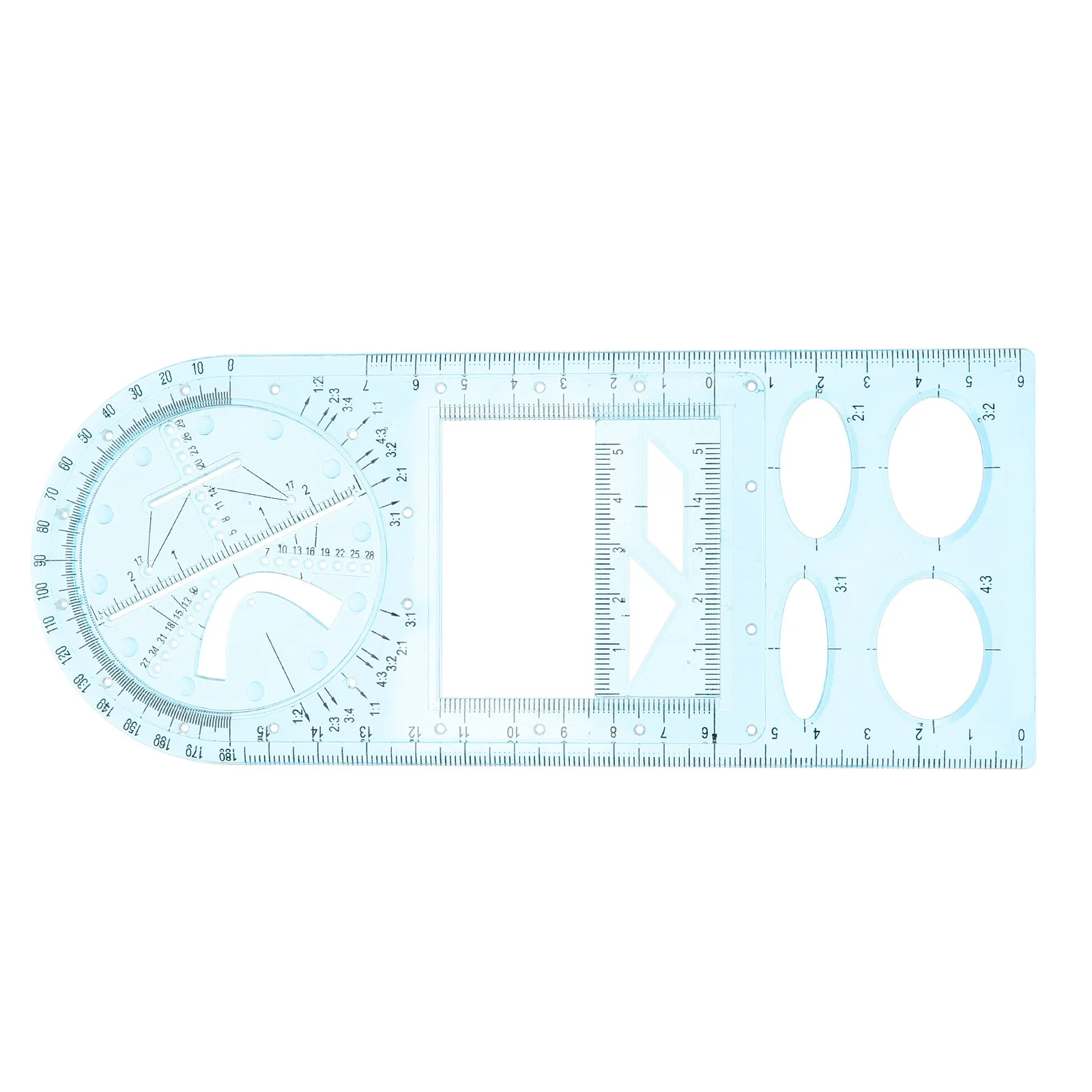 Plastic Students Drawing Ruler Set Multifunctional Geometric Drawing Template Measuring Draft Rulers for School Architecture