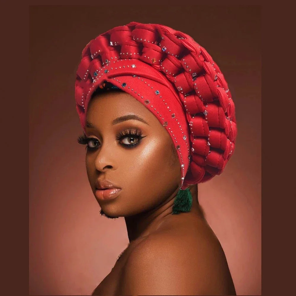 African Design 2025 Auto Gele Headtie Turban With Stones Women Cap For African Hats Nigerian Turban Gele Auto Gele Rhinestone
African Design 2025 Auto Gele Headtie Turban With Stones Women Cap For African Hats Nigerian Turban Gele Auto Gele Rhinestone