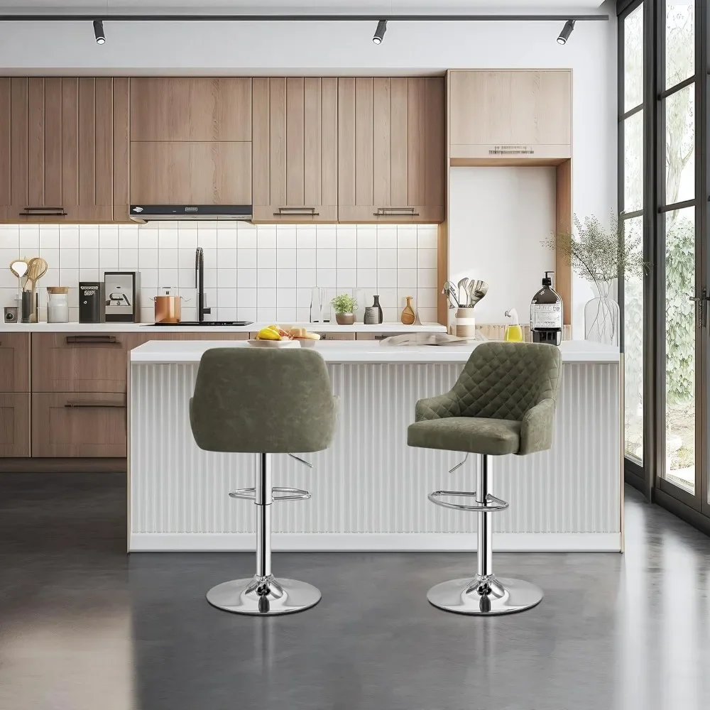 Adjustable Bar Stools Set of 2,Faux Leather Bar Height Stools with Soft cushion backrest and metal footrest, counter stools 
Adjustable Bar Stools Set of 2,Faux Leather Bar Height Stools with Soft cushion backrest and metal footrest, counter stools