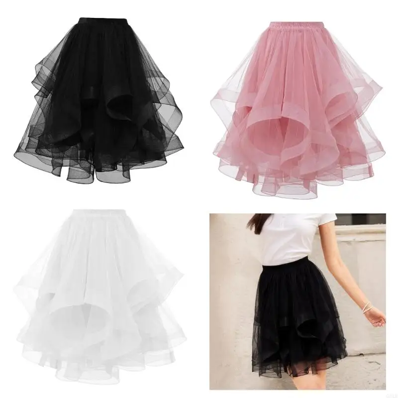 Q0KE Elegant Layered Mesh Tulle Long Skirt for Women Irregular Design Midi Length A Line Flared Skirts with Elastic Waistband
Q0KE Elegant Layered Mesh Tulle Long Skirt for Women Irregular Design Midi Length A Line Flared Skirts with Elastic Waistband