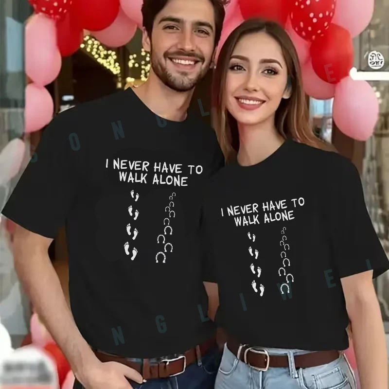 Футболка с надписью «Я никогда не буду ходить в одиночку» для мужчин и женщин, новая летняя повседневная футболка с короткими рукавами, модный мото-топ
Футболка с надписью «Я никогда не буду ходить в одиночку» для мужчин и женщин, новая летняя повседневная футболка с короткими рукавами, модный мото-топ