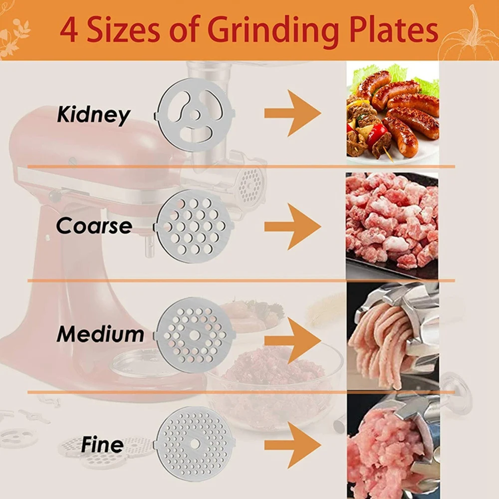 ABHB-Food Grinder Attachment Slicer And Shredder Meat Stuffer For Kitchenaid Stand Mixer Accessories
ABHB-Food Grinder Attachment Slicer And Shredder Meat Stuffer For Kitchenaid Stand Mixer Accessories