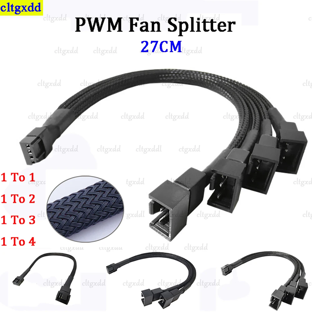 1 piece motherboard 4 pins cooling fan water cooling 4 pins 1 to 2 3 transmission lines PWM temperature control extension line
1 piece motherboard 4 pins cooling fan water cooling 4 pins 1 to 2 3 transmission lines PWM temperature control extension line