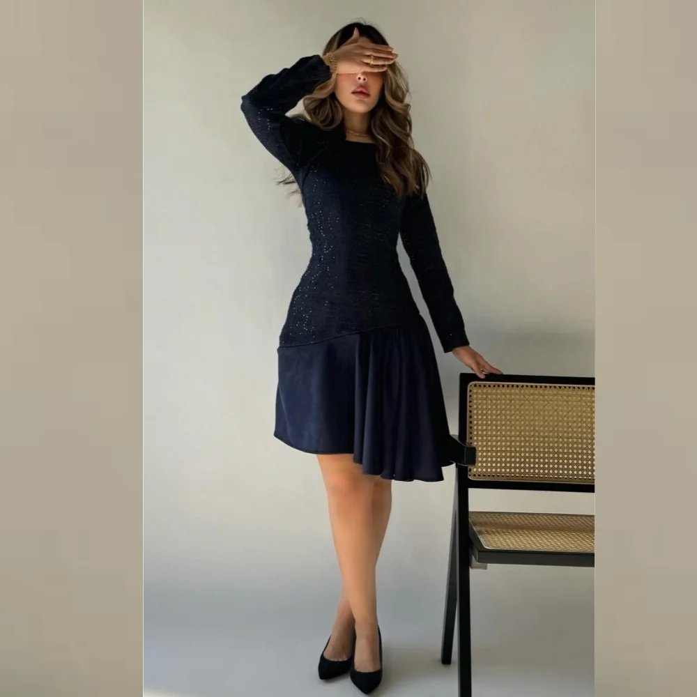 Exquisite High Quality Sparkle Jersey Sequined Ruched Prom A-line Square Neck Bespoke Occasion Gown Knee Length Dresses
Exquisite High Quality Sparkle Jersey Sequined Ruched Prom A-line Square Neck Bespoke Occasion Gown Knee Length Dresses