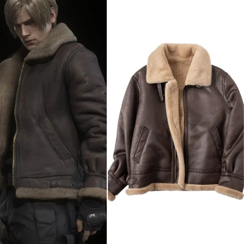 Game Character Leon Scott Kennedy Cosplay Costumes Winter Retro Aviator Jacket with Trim for Casual Streetwear Party Cos
Game Character Leon Scott Kennedy Cosplay Costumes Winter Retro Aviator Jacket with Trim for Casual Streetwear Party Cos