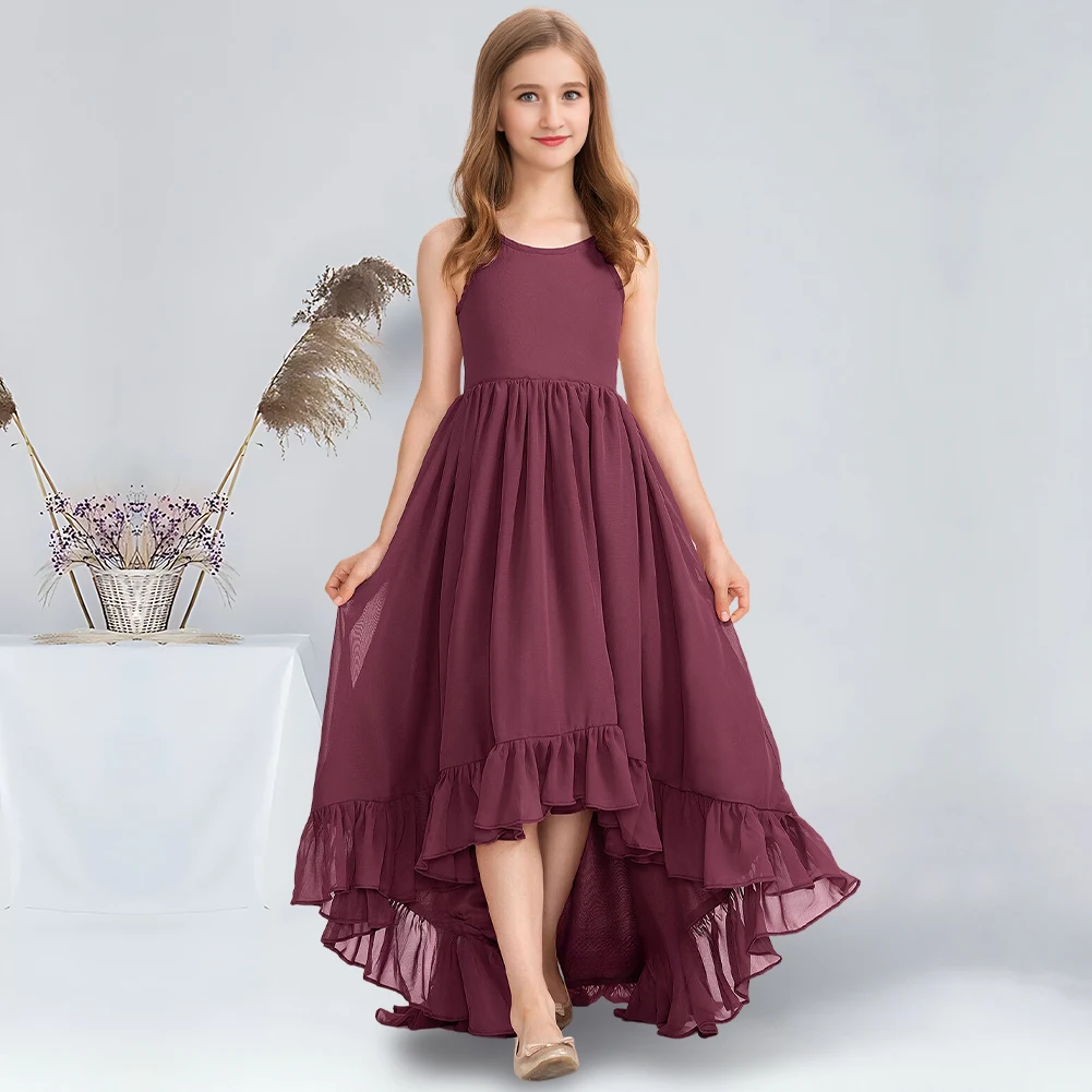 Асимметричное шифоновое платье трапециевидной формы для подружек невесты с бантом и каскадными оборками, платье с цветочным узором шелковицы для девочек на свадьбу
Асимметричное шифоновое платье трапециевидной формы для подружек невесты с бантом и каскадными оборками, платье с цветочным узором шелковицы для девочек на свадьбу