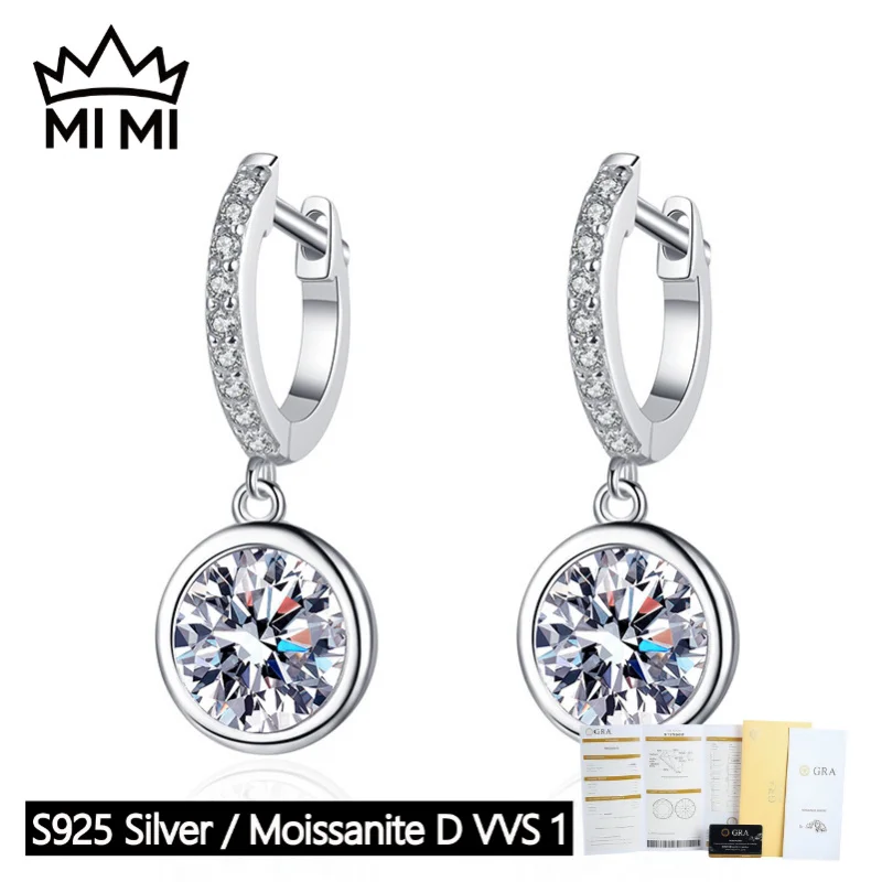 MY MI 925 Sterling Silver GRA Certified 0.5-1CT D Color Bubble Moissanite Drop Earrings - Luxury Stud Jewelry with Gift Box
MY MI 925 Sterling Silver GRA Certified 0.5-1CT D Color Bubble Moissanite Drop Earrings - Luxury Stud Jewelry with Gift Box