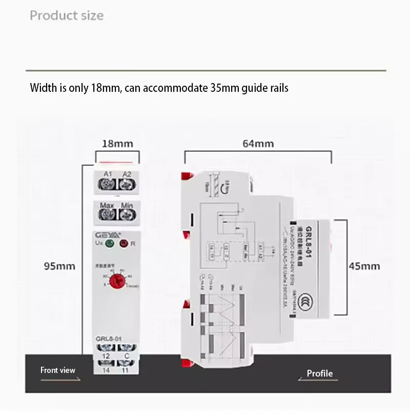 Liquid level relay switch GRL8-0102 household 220V automatic water level pump controller 24V
Liquid level relay switch GRL8-0102 household 220V automatic water level pump controller 24V