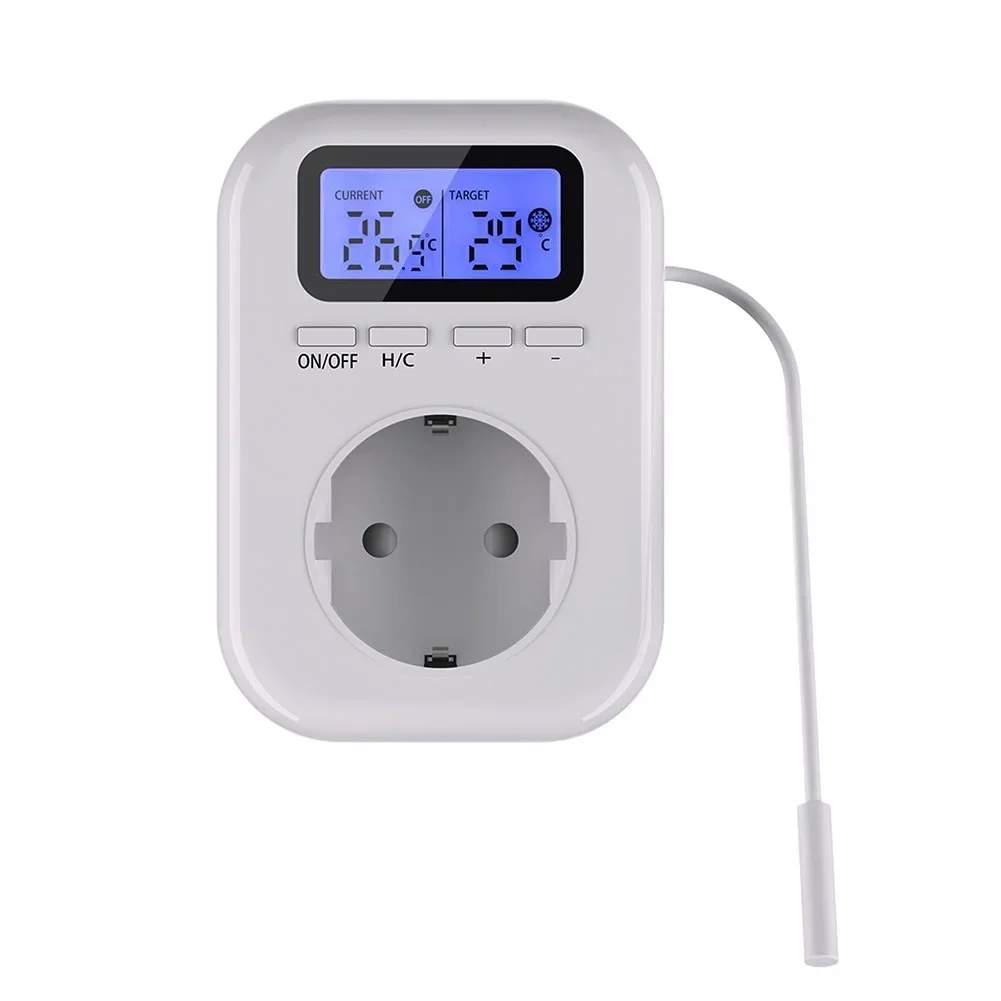 Plug and Play Temperature Control Socket Backlit LCD Screen Target Temperature Setting Manual On/Off Function
Plug and Play Temperature Control Socket Backlit LCD Screen Target Temperature Setting Manual On/Off Function