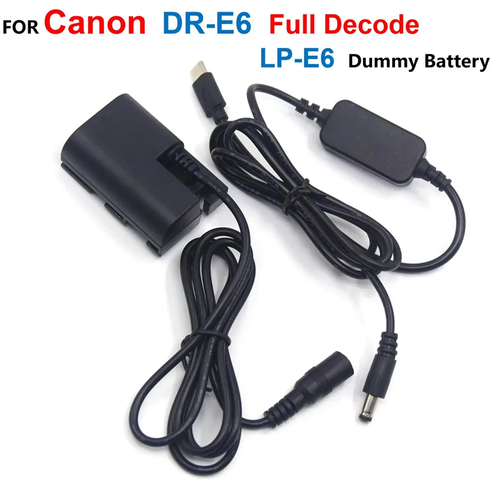 DR-E6 LP-E6 Full Decode Fake Battery+USB Type C Power Cable Adapter For Canon EOS 60D 70D 80D 5DS R 5D Mark IV III 5D4 5D3 5D2
DR-E6 LP-E6 Full Decode Fake Battery+USB Type C Power Cable Adapter For Canon EOS 60D 70D 80D 5DS R 5D Mark IV III 5D4 5D3 5D2