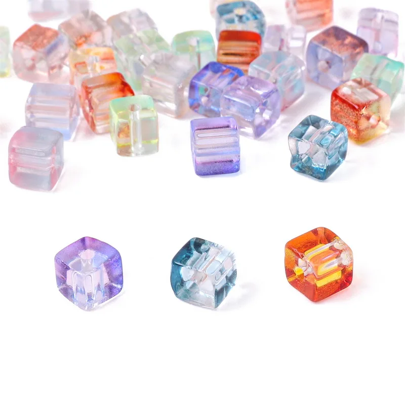 7mm 30/50pcs Glass Iridescent Gradient Square Beads Loose Spacer Beads For Jewelry Making DIY Bracelet Necklace Accessories
7mm 30/50pcs Glass Iridescent Gradient Square Beads Loose Spacer Beads For Jewelry Making DIY Bracelet Necklace Accessories
